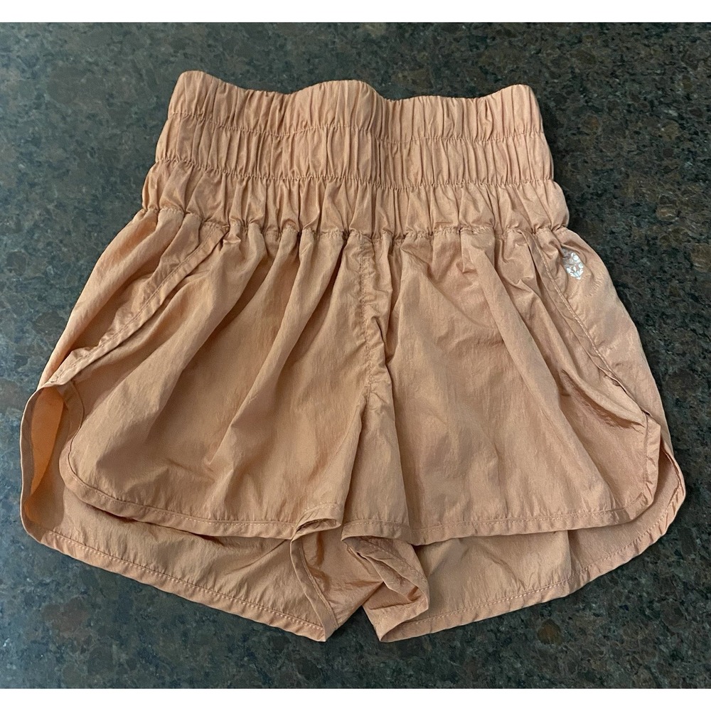 Free People FP Movement Womens XS Shorts Orange The Way Home Lined Inseam 2"